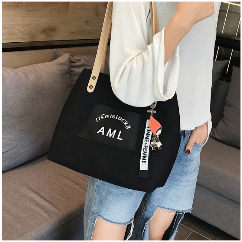 M97-Túi Xách Nữ Vải Canvas Cỡ Lớn Thời Trang Hàn Quốc Mới