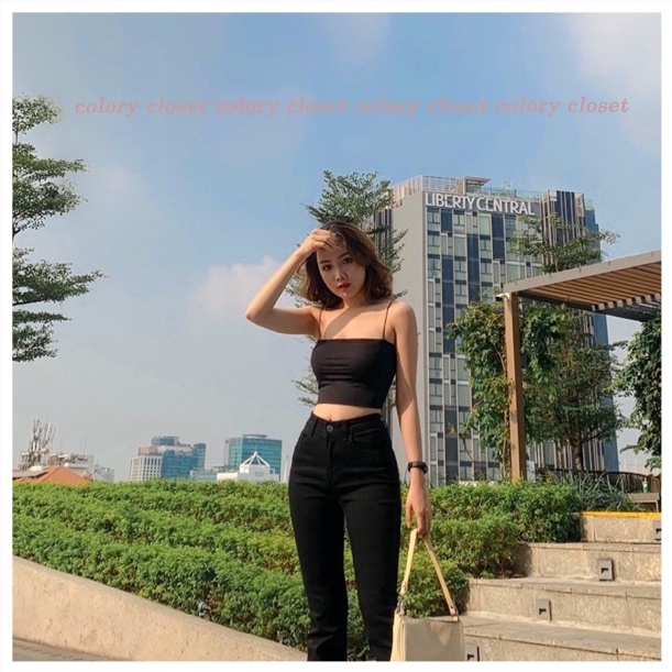 Áo croptop dây bún basic chất xịn - Colory shop
