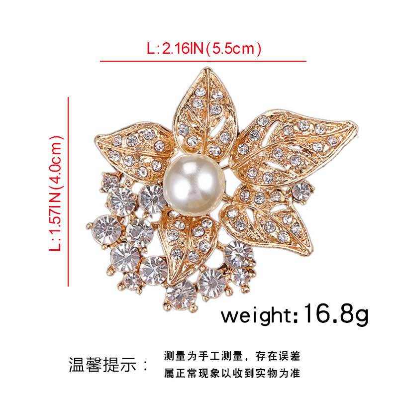 Trâm Cài Áo Hình Hoa Đính Đá Và Ngọc Trai Nhân Tạo Thiết Kế Mới Cao Cấp Thời Trang