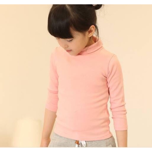 Combo 2 áo cổ lọ bé gái