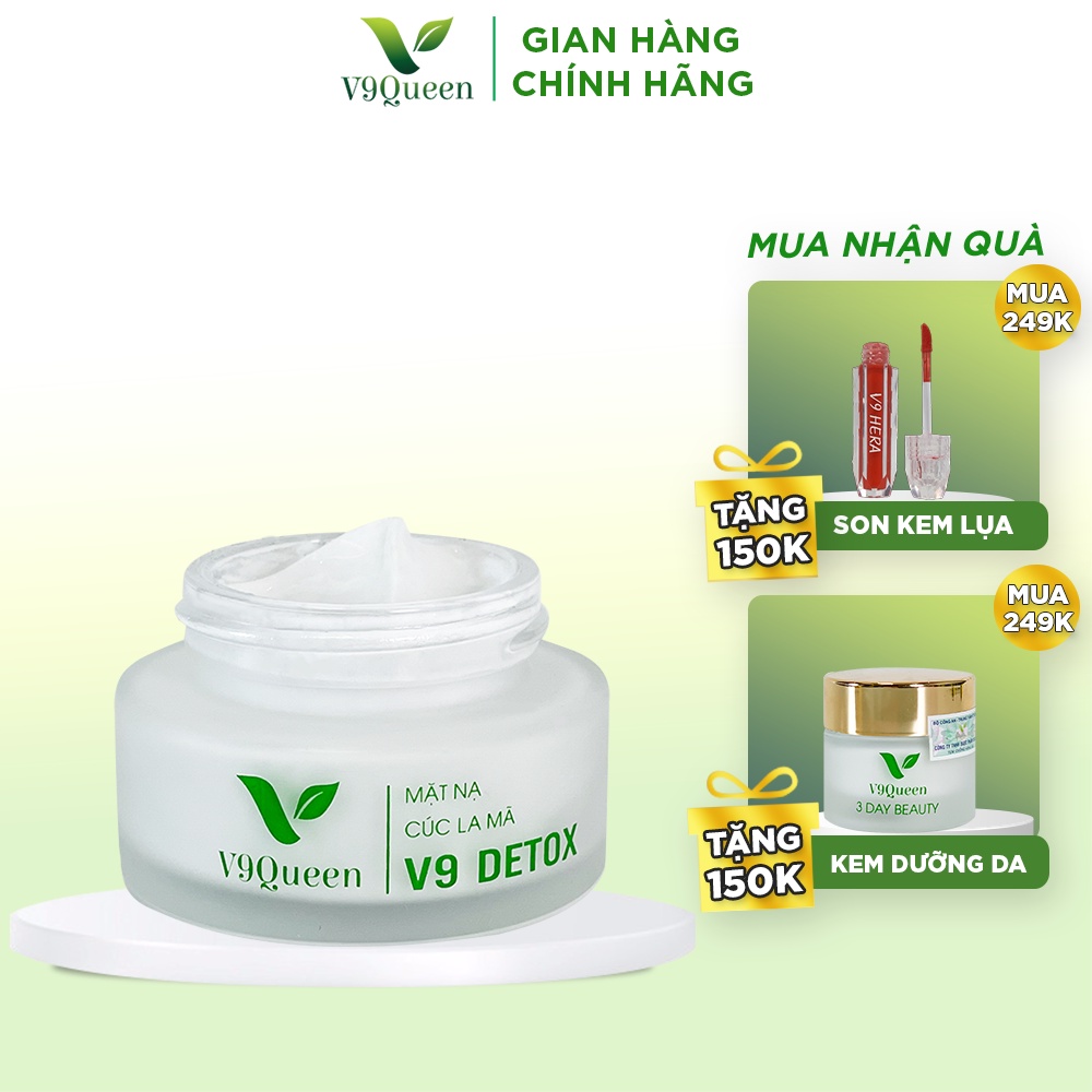 Mặt nạ thải độc V9Queen, dưỡng ẩm làm sáng da ngăn ngừa thâm nám tàn nhang V9 Detox 30ml
