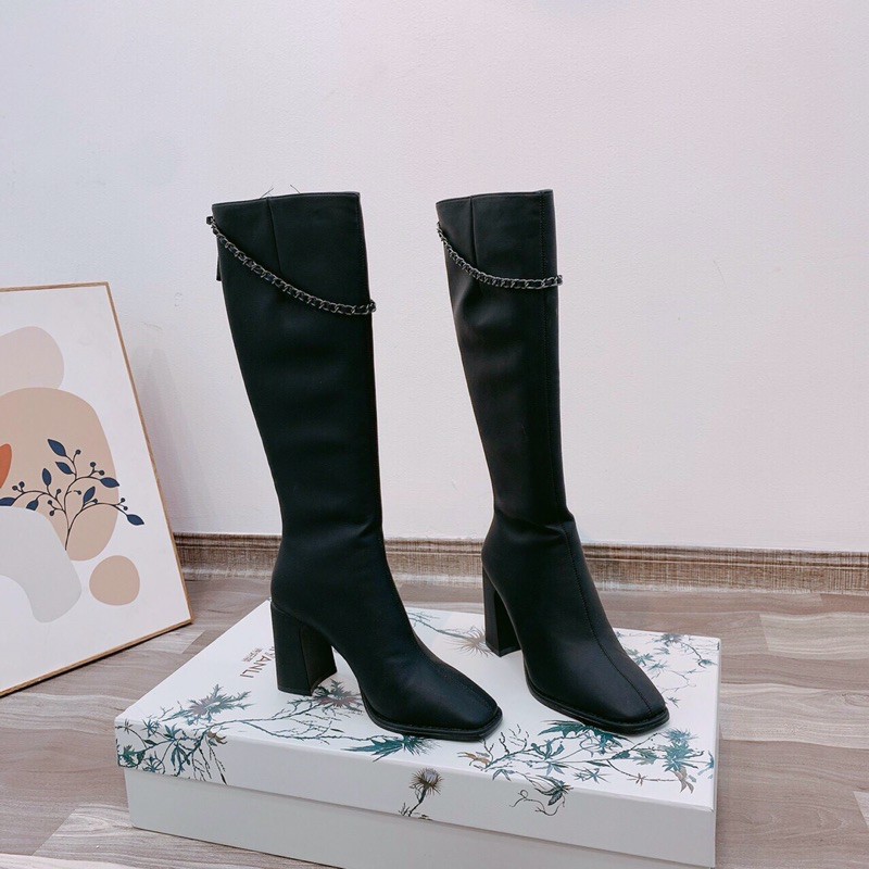 Bốt đùi xích Chất da siêu mềm, siêu đẹp Fullboxw