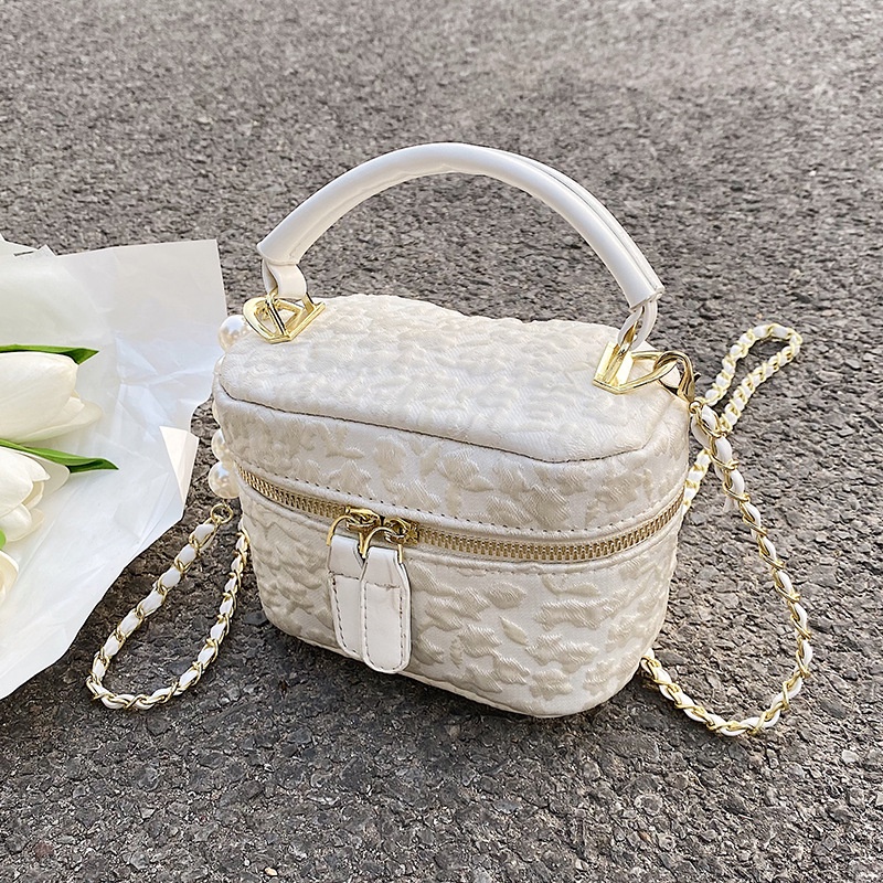 Túi Đeo Vai Có Khóa Kéo Đính Ngọc Trai Thời Trang Cho Nữ