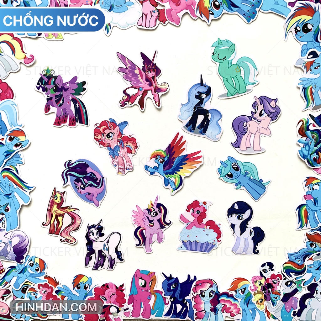 Sticker PONY Chống Nước dán trang trí Tủ, Kệ, Góc Học Tập, Nón Bảo Hiểm, Đàn Guitar, Vali, Laptop