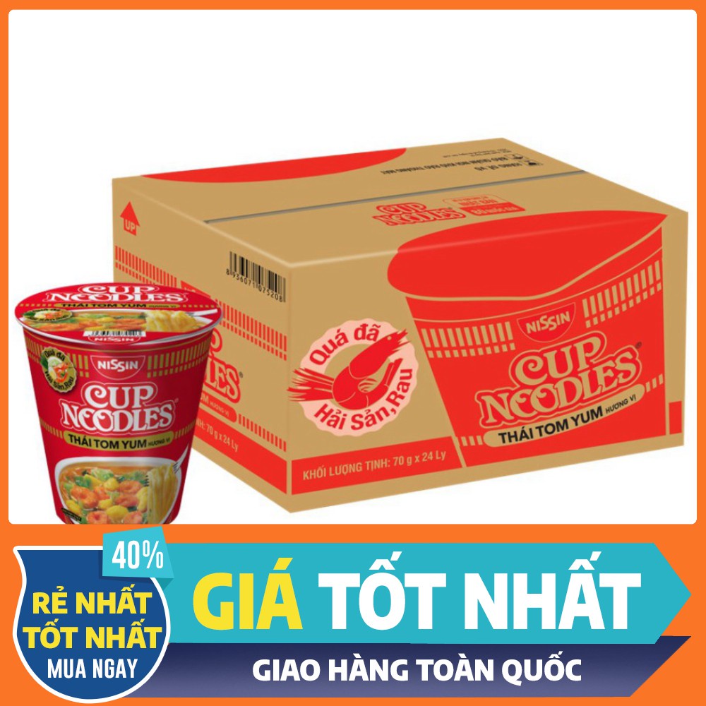 [HCM] Thùng 24 Ly Mì Cup Noodles Nissin 67g/ly đến 74g/ly nhập khẩu Thái Lan - Giảm Giá Mùa Dịch