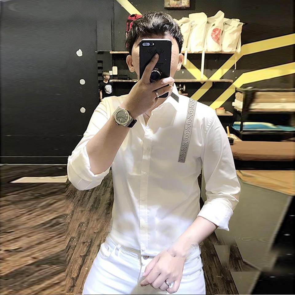 (Ảnh Thật) Áo Sơ Mi Nam Đen Viền Thổ Cẩm Cực Đẹp | Hàng Form Chuẩn Shop | BigBuy360 - bigbuy360.vn