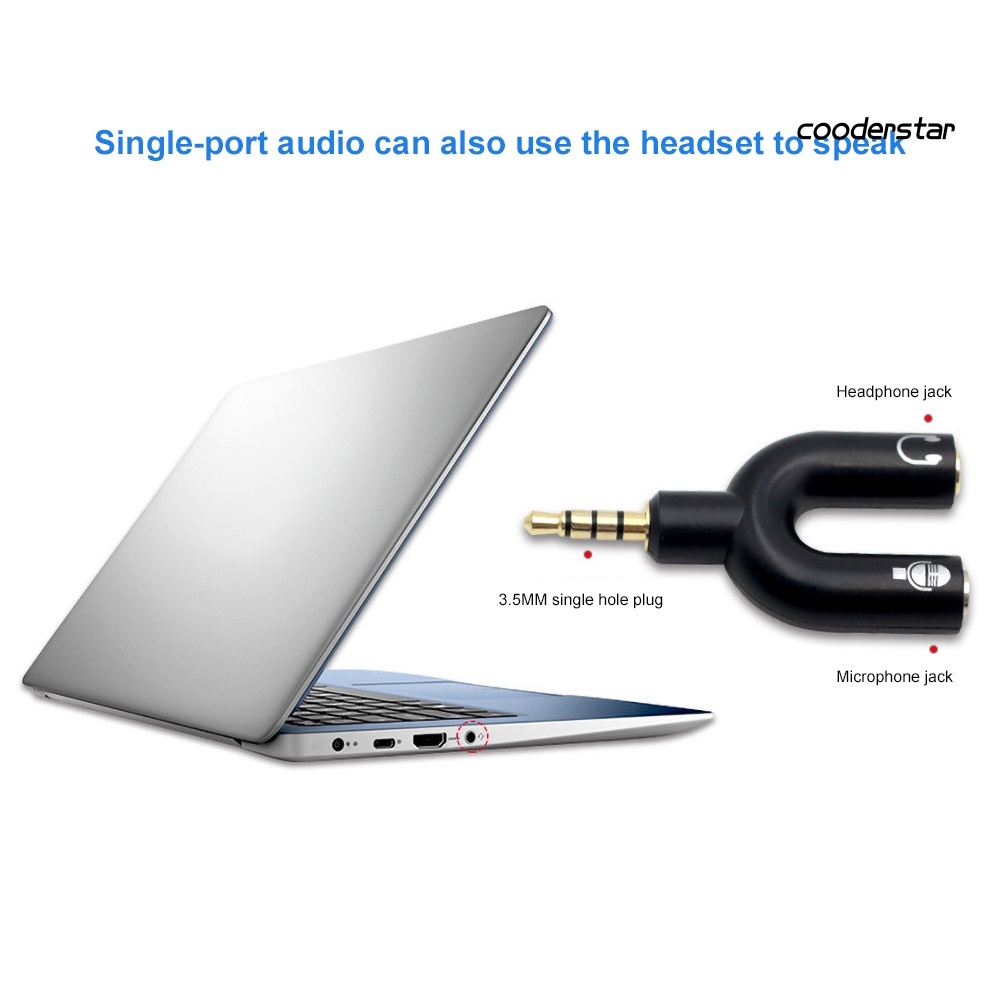 Đầu chia âm thanh hình chữ U từ 1 sang 2 giắc cắm 3.5mm