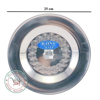 Dĩa tròn inox Rainy 25 cm cao cấp
