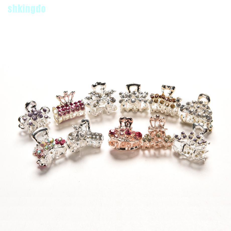 Kẹp tóc càng cua cỡ nhỏ có đính hoa pha lê phong cách mới cho nữ