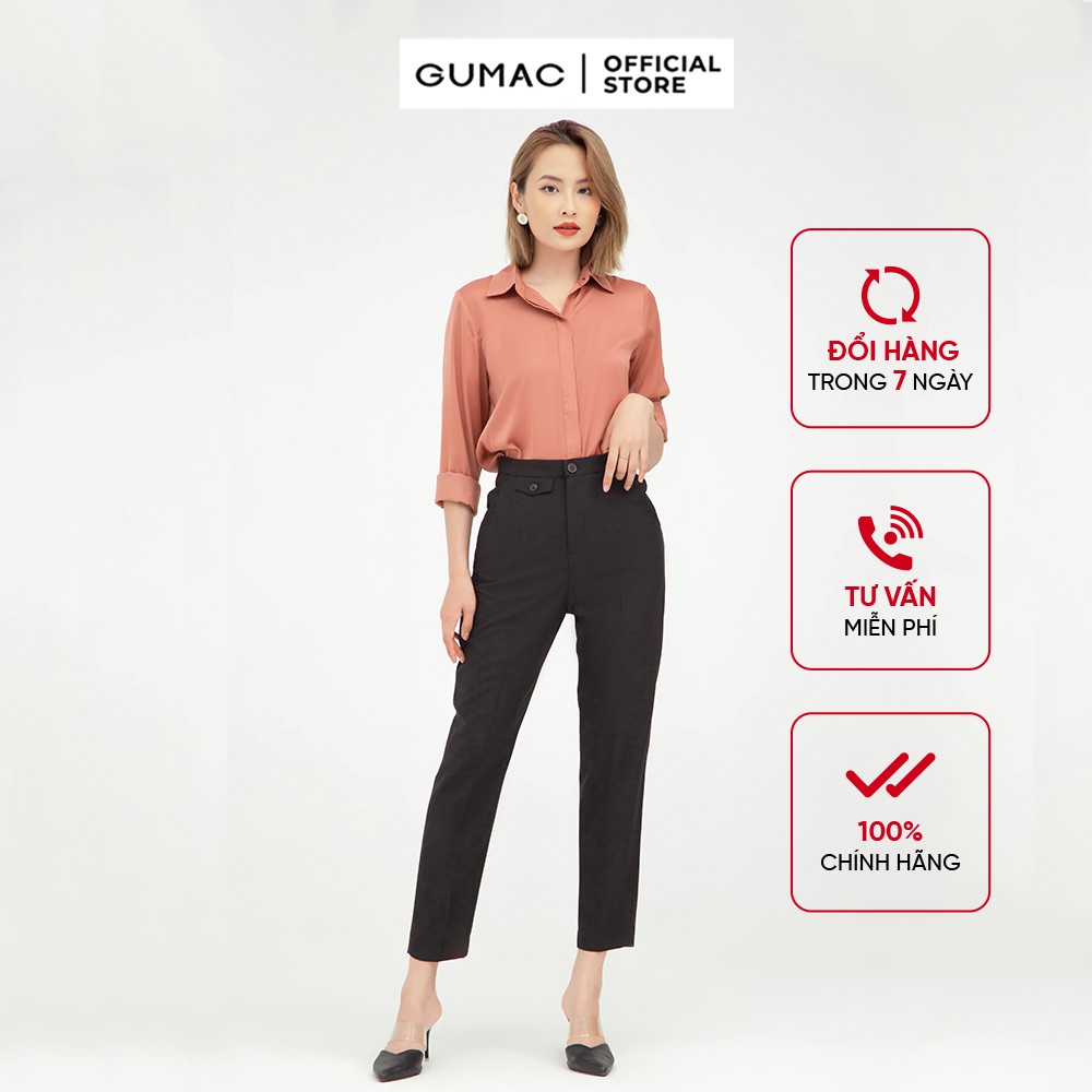[Mã WABRGM11 giảm 10% đơn 250K] Áo sơ mi nữ giấu nút thiết kế công sở thanh lịch GUMAC AB534 | BigBuy360 - bigbuy360.vn