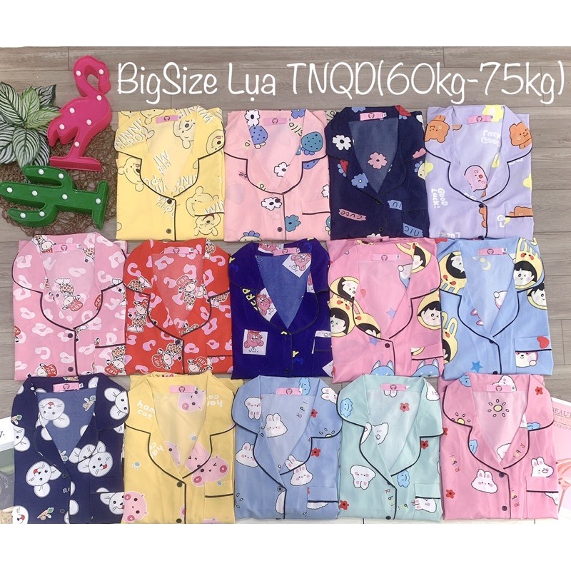 (BigSize Lụa Hàn) Đồ Bộ Pijama Lụa Hàn TNQD_ 60kg đến 75kg