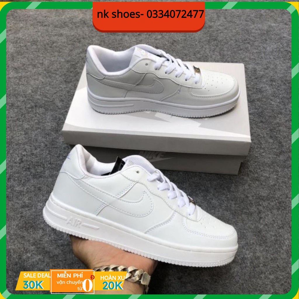 Giày Sneaker ⚡️𝐒𝐢ê𝐮 𝐑ẻ⚡️ Trắng Air Force 1, Giày AF1 Trắng Full nam nữ 2021 - Hàng mới về