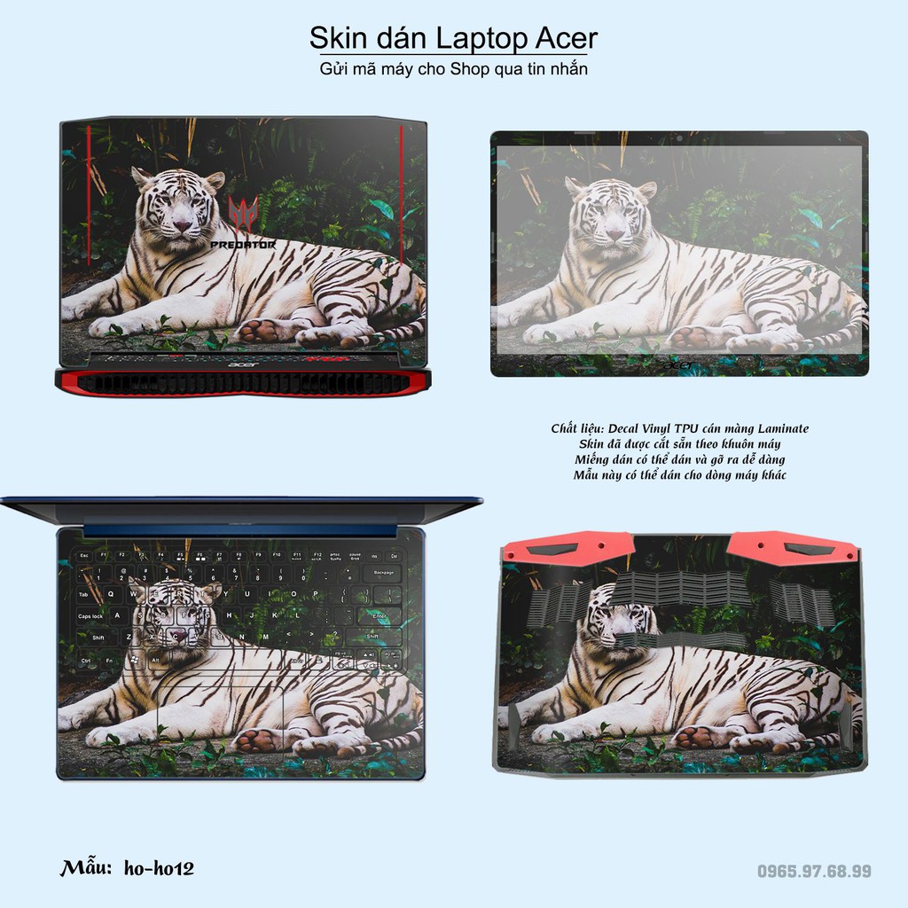Skin dán Laptop Acer in hình Con hổ (inbox mã máy cho Shop)