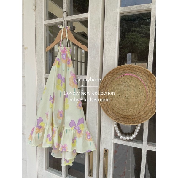 Váy Hoa Buộc Dây Hở Lưng Jennybebe Cao Cấp Bé Gái