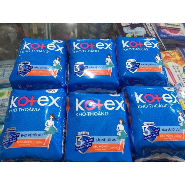 Combo 8 gói băng vệ sinh kotex siêu mỏng không cánh