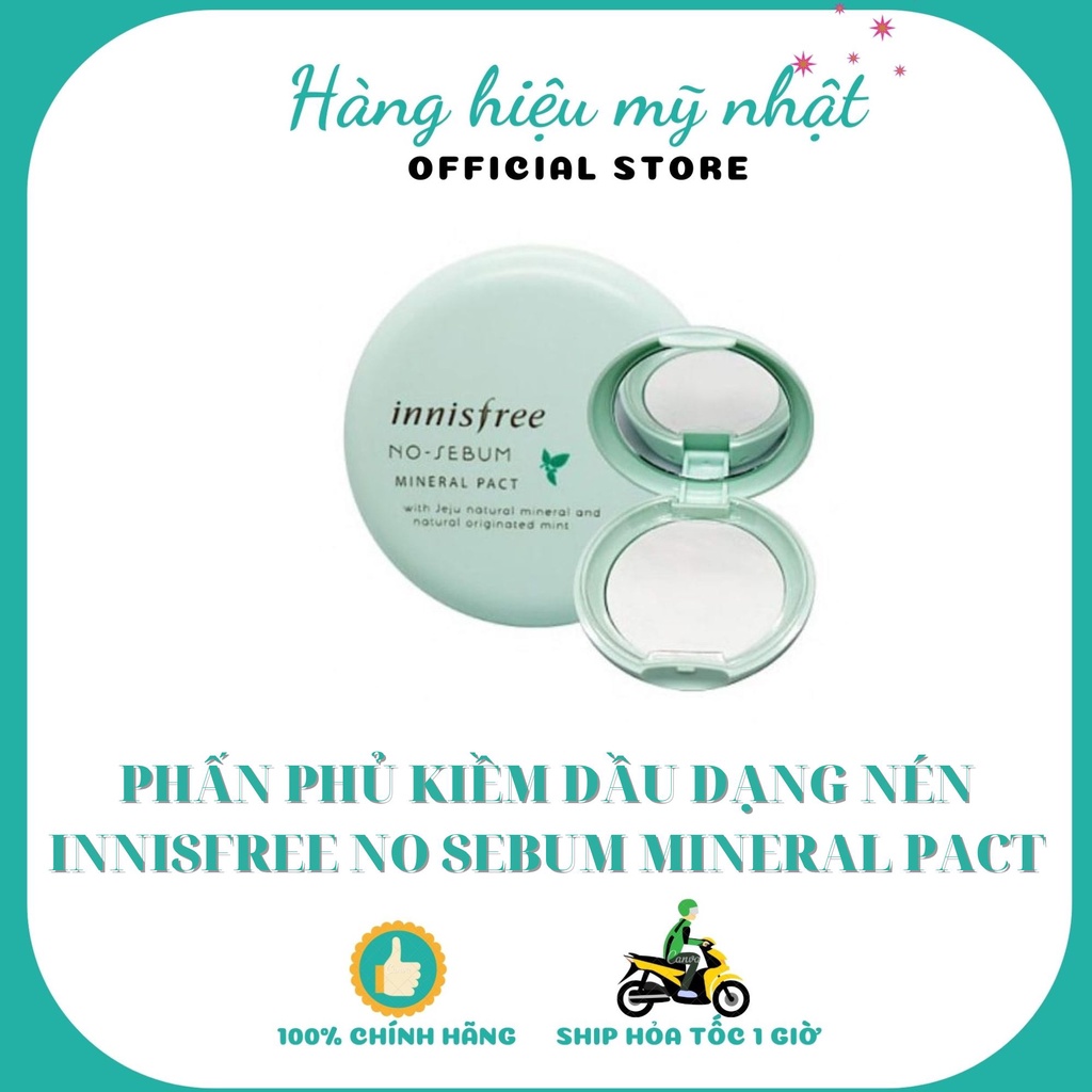 Phấn phủ kiềm dầu dạng nén innisfree No Sebum Mineral Pact 8.5 g