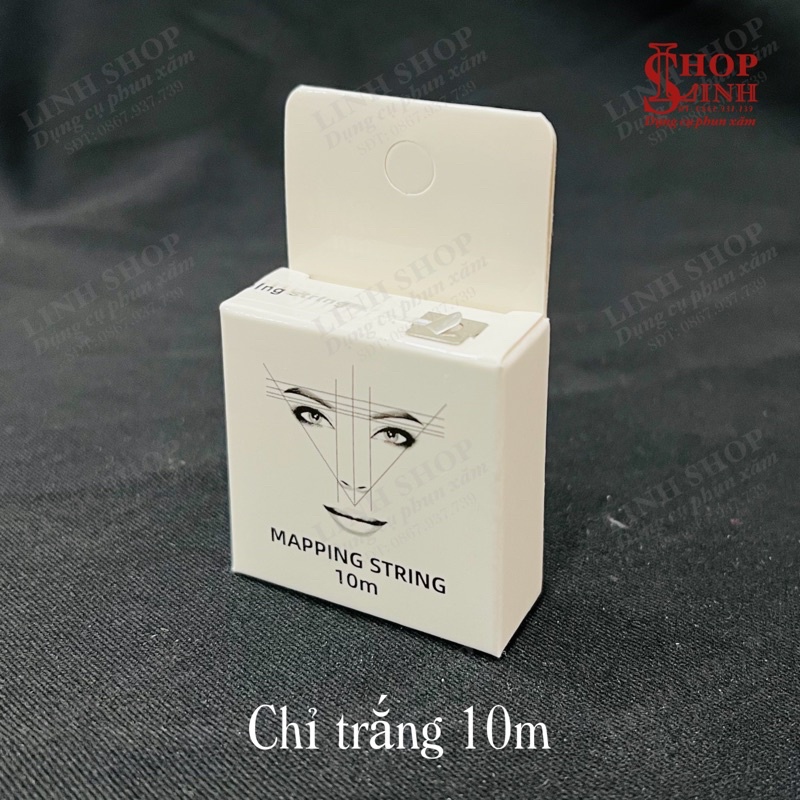 Chỉ than hoạt tính đo vẽ lông mày cuộn MAPPING STRING 10m, chỉ vẽ lông mày màu trắng