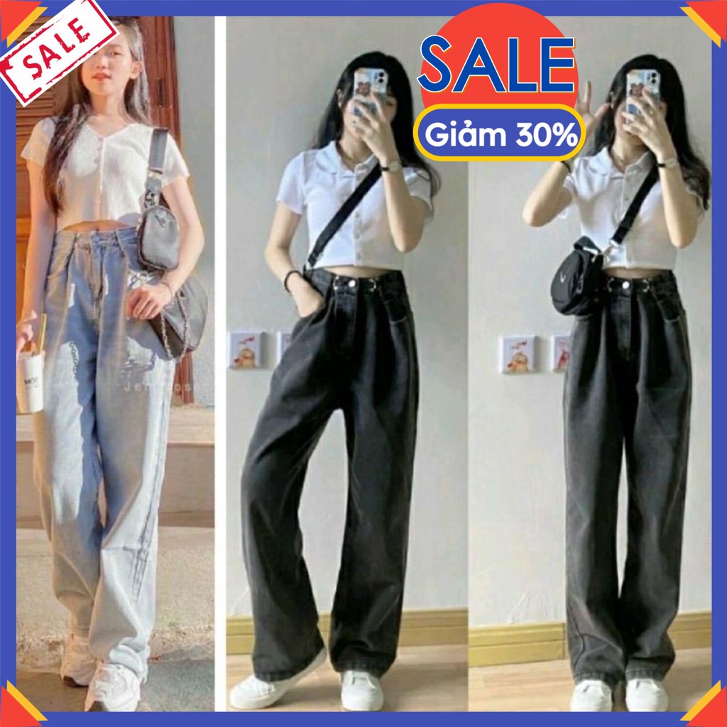 Quần jean nữ nam ống rộng JX1 denim_genz, quần bò nữ ống xuông lưng cao dáng suông ulzzang phong cách Hàn Quốc | BigBuy360 - bigbuy360.vn