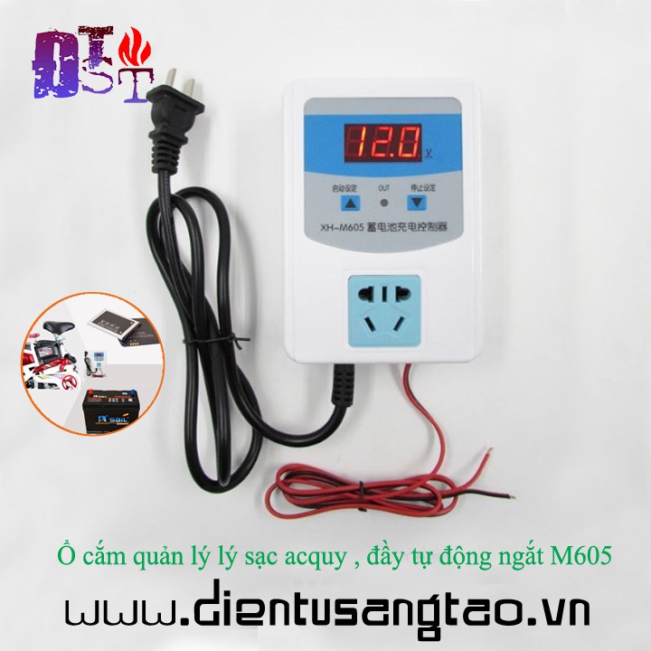 Ổ cắm quản lý sạc acquy, đầy tự động ngắt M605