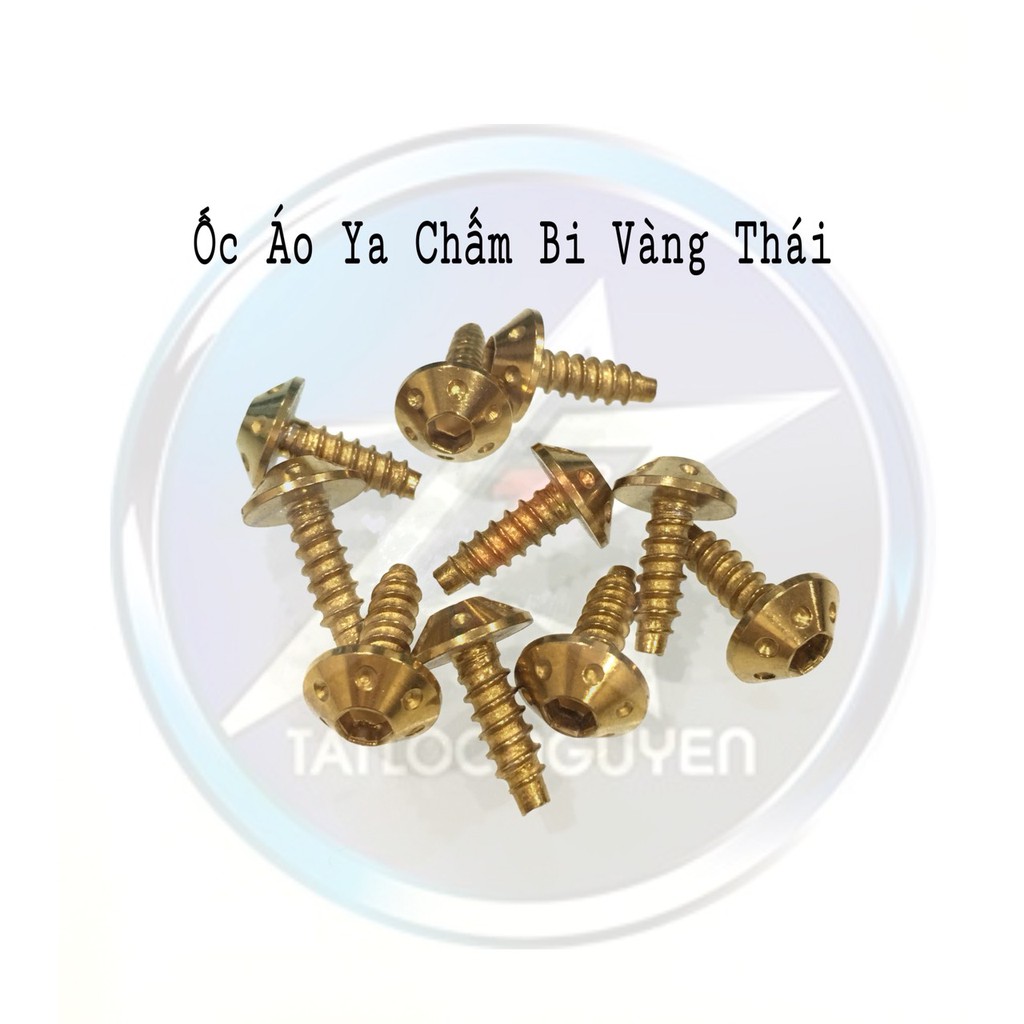 THANH LÝ - ỐC ĐẦU DÙ CHẤM BI GẮN DÀN ÁO YAMAHA - VÀNG THÁI HÀNG XỊN