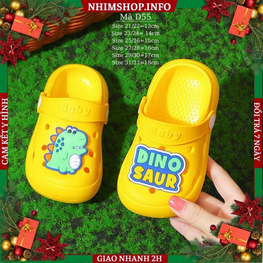 Sục cho bé BABYHATTIEU Dép nhựa bé trai gái trẻ em có quai hậu êm nhẹ chống trơn trượt đi học đi biển 1 - 5 tuổi D55