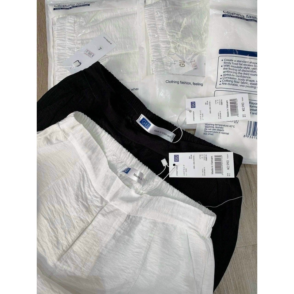 Quần legging nữ G.U chun đũi dài dáng xuông túi zip cho nữ