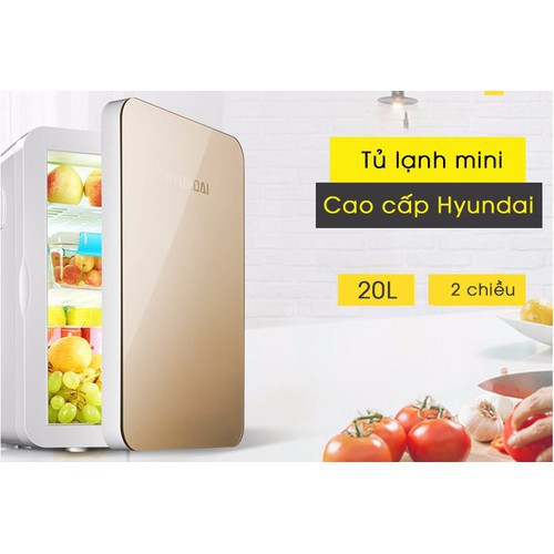 Tủ lạnh mini Hyundai 20L có thể điều chỉnh nhiệt độ nóng lạnh bằng màn hình LCD