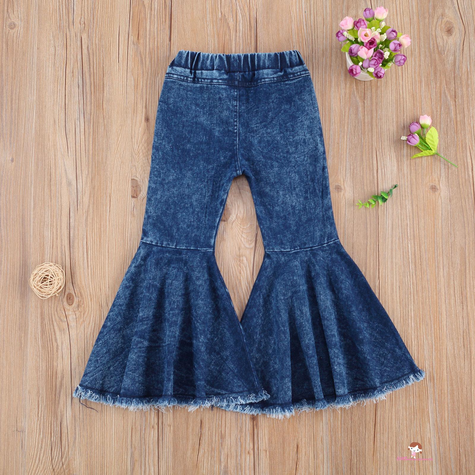 Quần Jeans Lưng Cao Thời Trang Cho Bé Gái 2-7 Tuổi 2-7 Tuổi