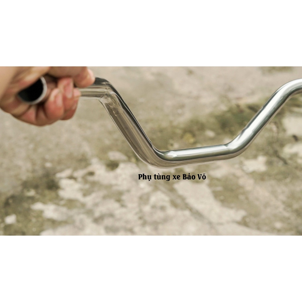 Ghi đông xe máy tracker, scrambler, cào cào, thích hợp độ các dòng xe classic...inox304 phi 22mm)