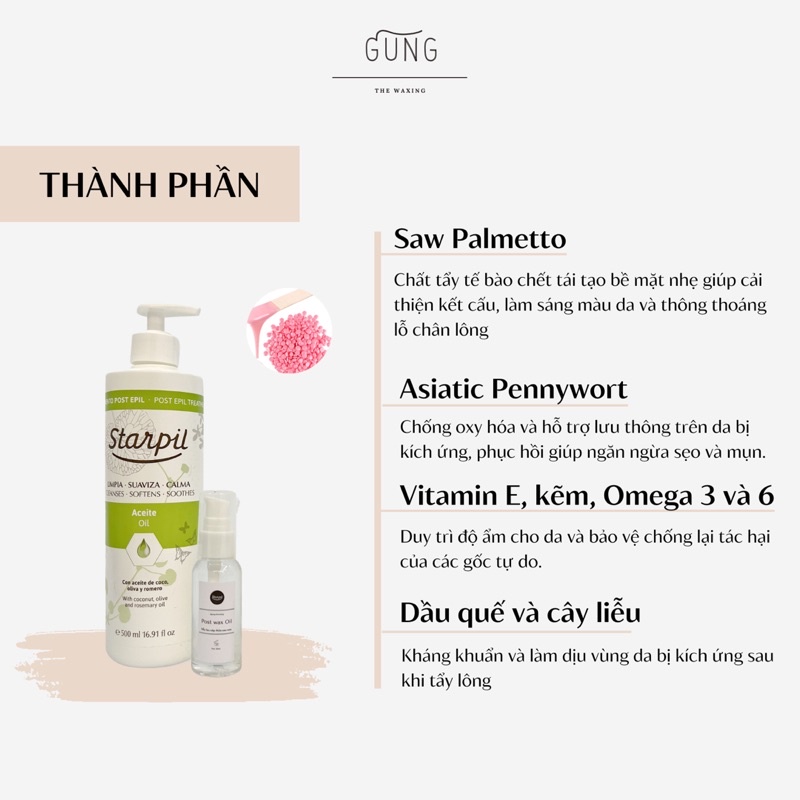 DẦU LAU SÁP THỪA SAU WAX STARPIL NGĂN NGỪA CẶN SÁP BÁM VÀO LCL SAU KHI WAX DUNG TÍCH 50ML