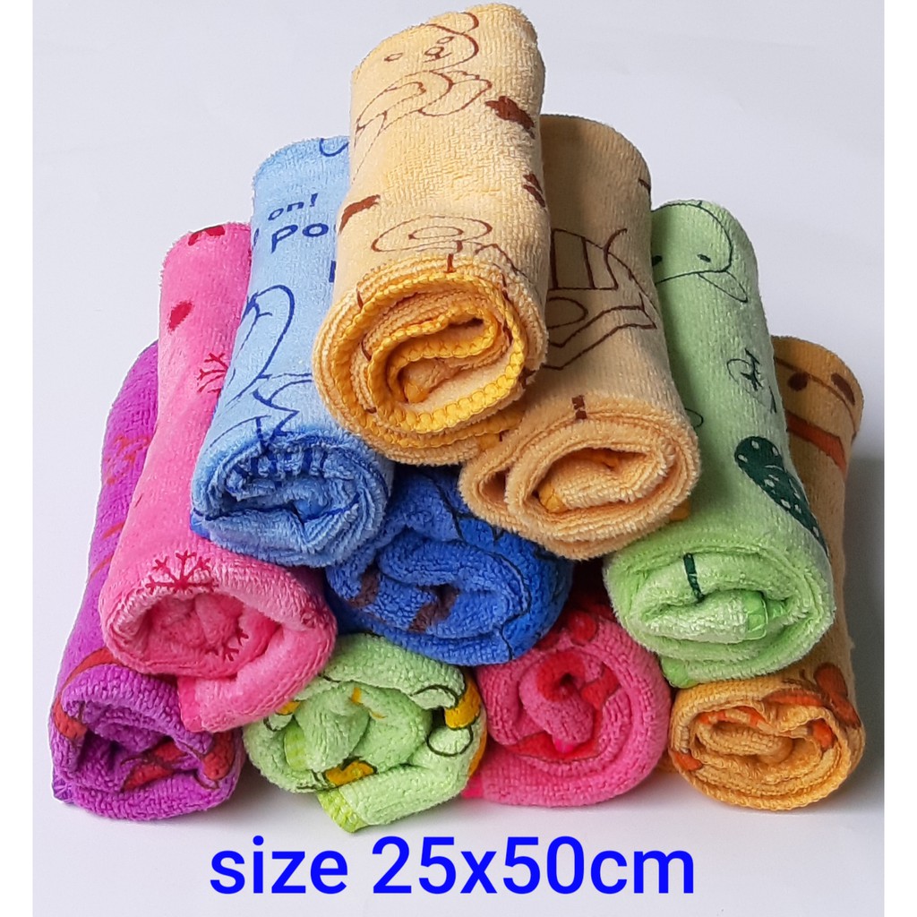 10 cái Khăn mặt siêu mềm mịn cao cấp 25x50cm