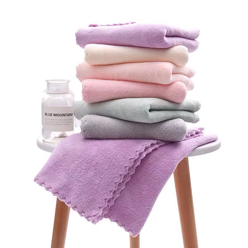 Combo 10 Khăn Mặt Hàn Quốc Siêu Mịn 50 x30 cm Khăn mặt LÔNG CỪU siêu hút mềm mịn