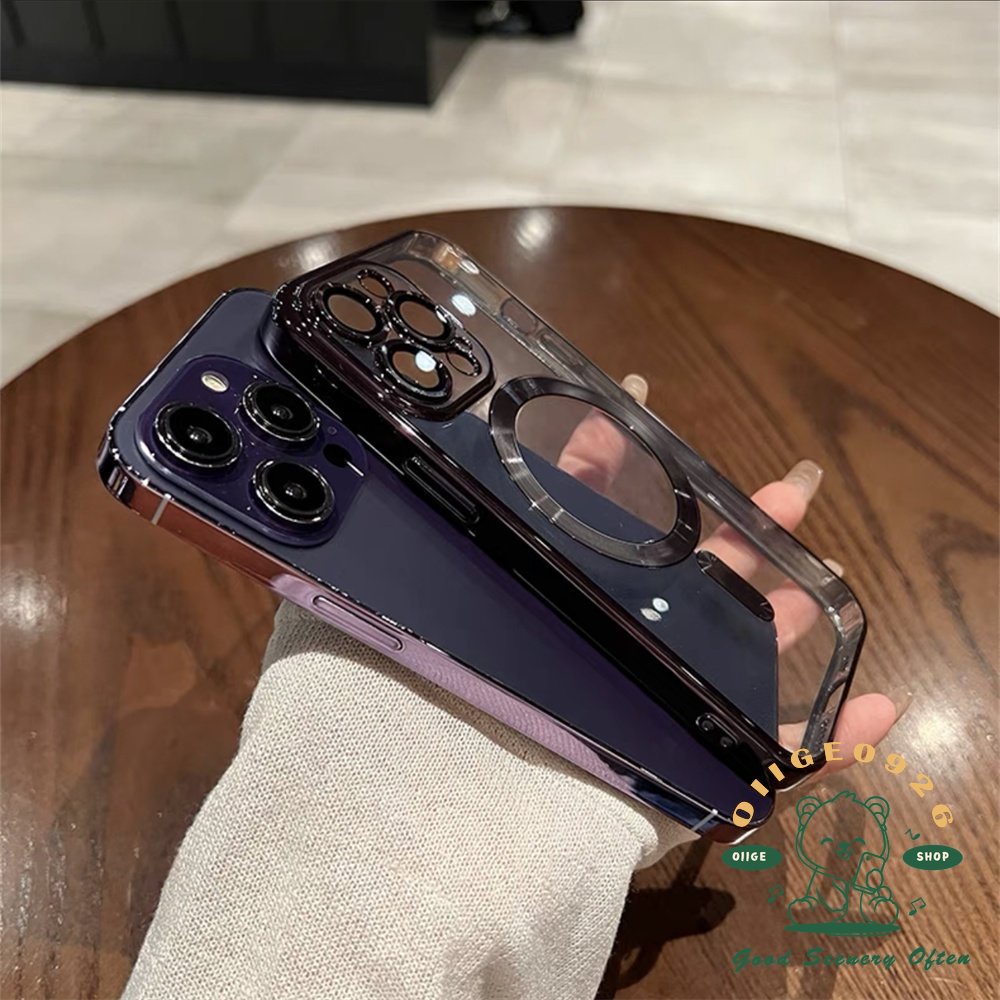 Ốp Điện Thoại TPU Mạ Điện Từ Tính Bảo Vệ Toàn Diện Cho Iphone 14 13 12 11 Pro Max / 14 Plus