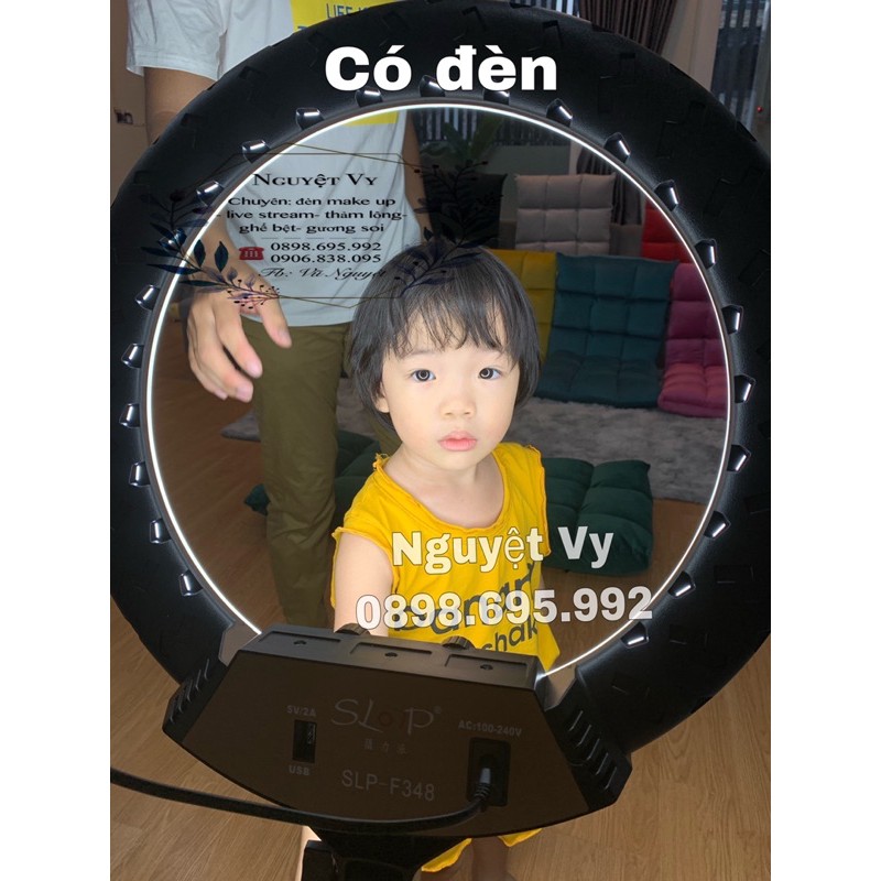 Đèn live stream 45cm live 3 điện thoại và tích hợp 2 khe sạc điện thoại trực tiếp