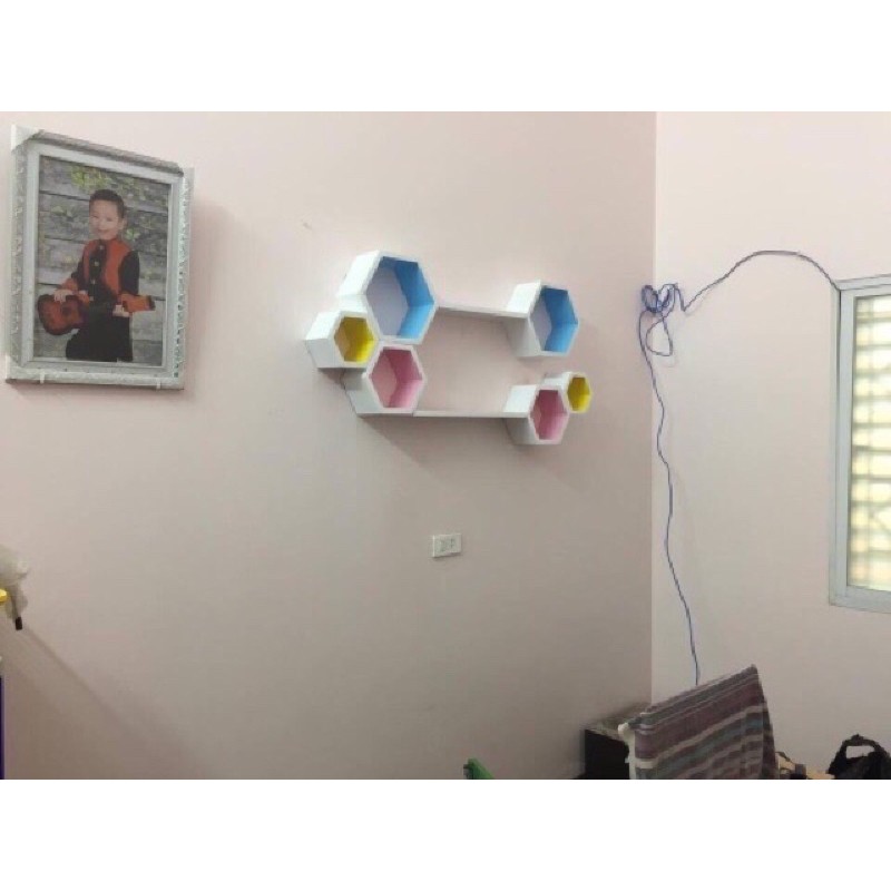 kệ treo tường- kệ gỗ treo tường, decor, trang trí phòng. Tặng kèm Đinh và vít nở