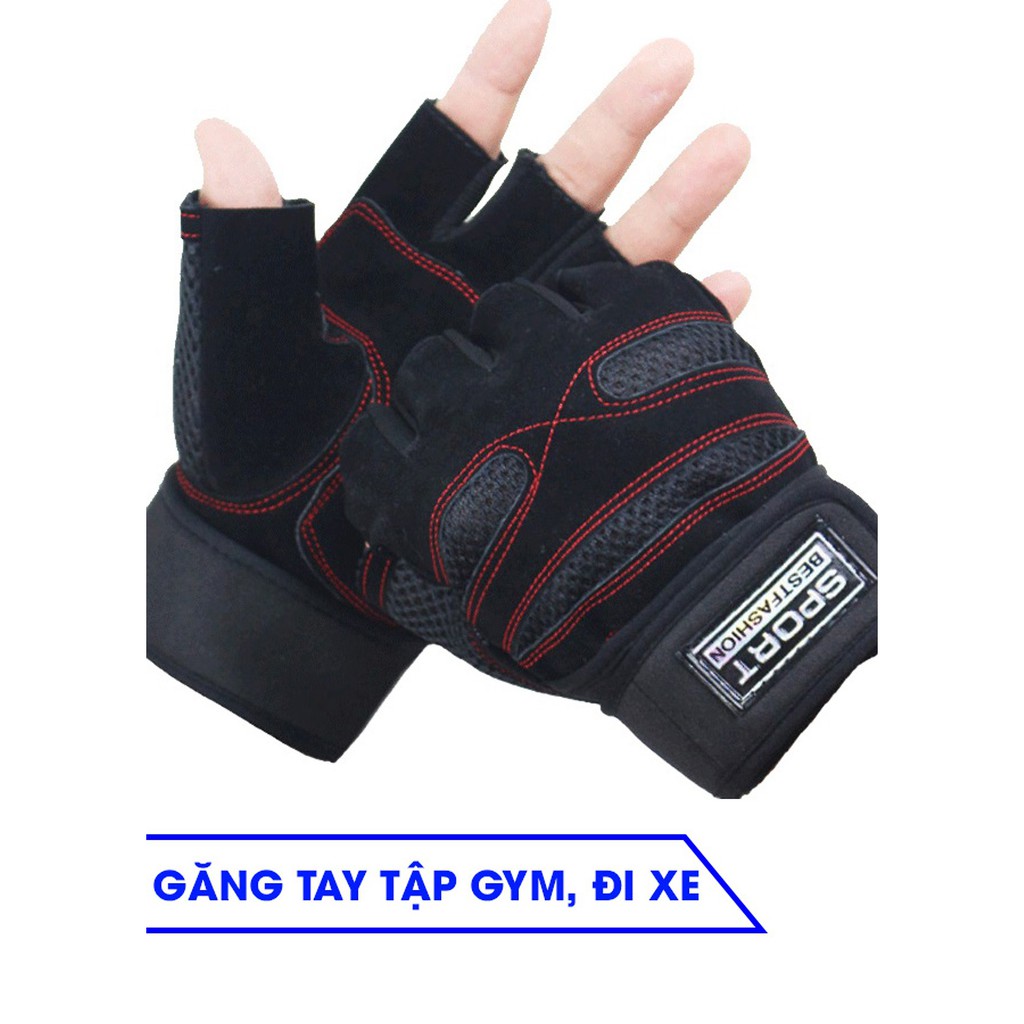 Găng Tay Sport BeastFashion - Găng tay tập GYM - Đen