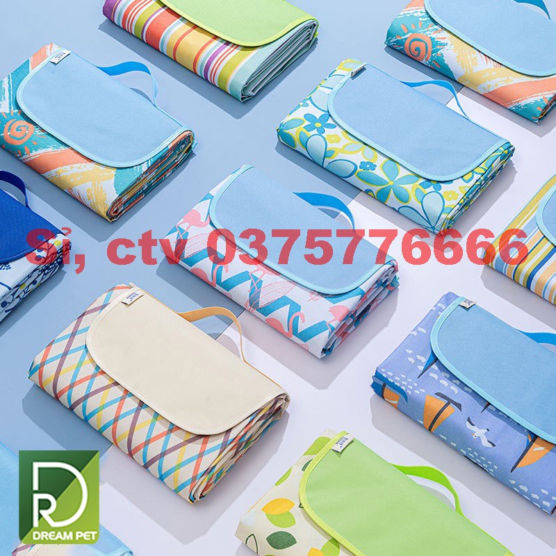 Thảm du lịch dã ngoại gấp gọn chống thấm nước , du lịch đi biển, bạt trải picnic [Chọn Màu Ngẫu Nhiên]-[CHÍNH HÃNG]