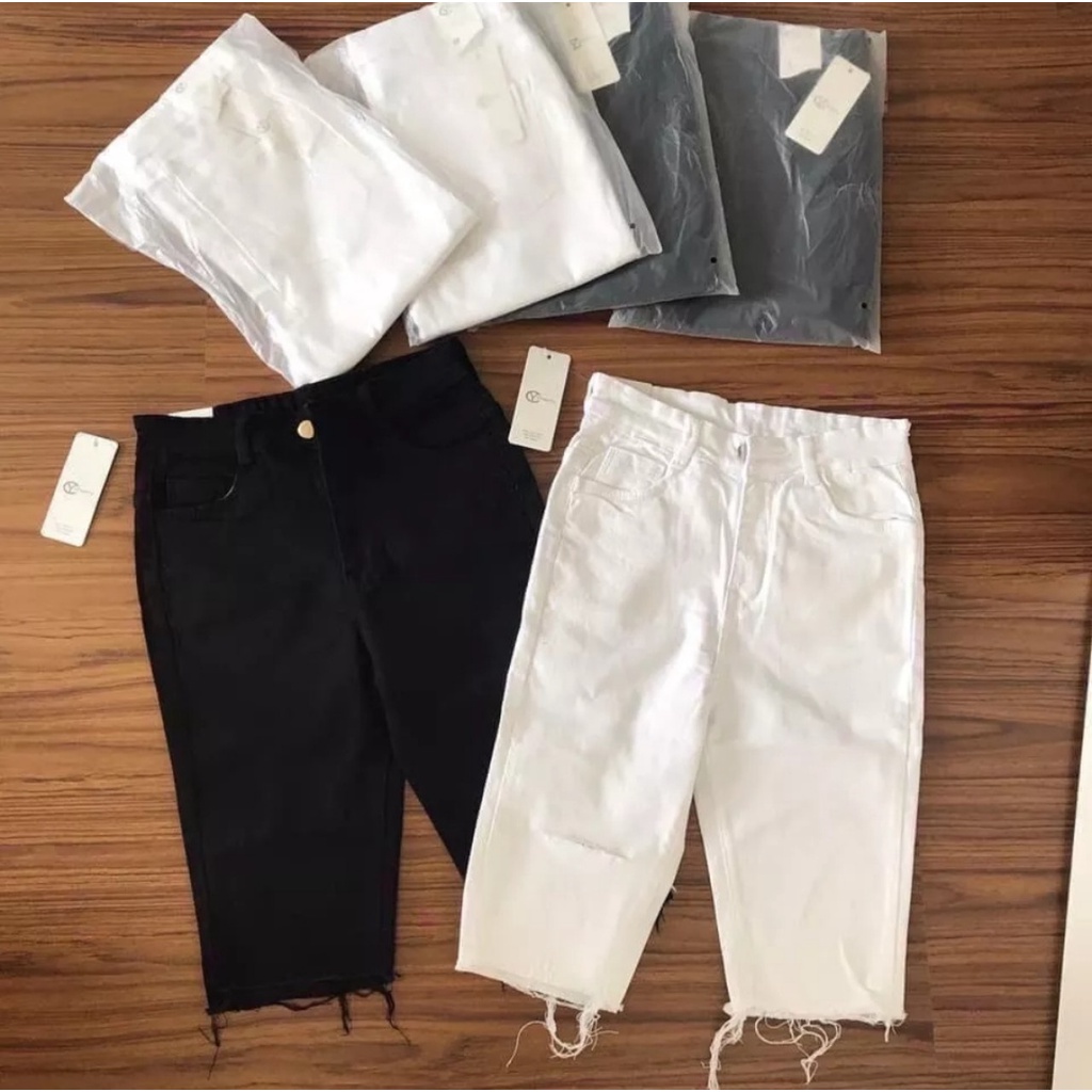 Quần Jeans Kaki Ngố lửng nữ co giãn lưng cao SIZE từ 35kg đến 55kg
