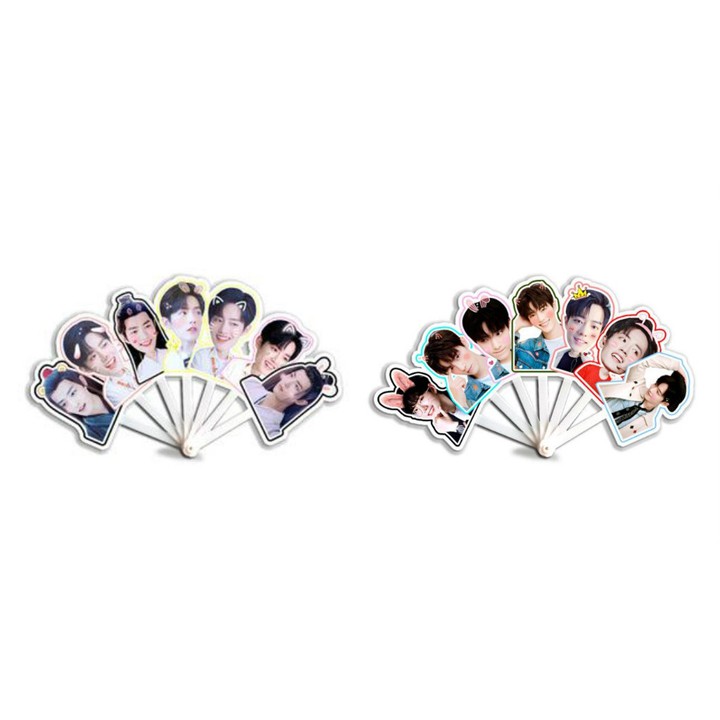 Quạt Tiêu chiến đầu to (Trần tình lệnh) quạt xếp cầm tay hình chibi dễ thương Ma đạo tổ sư Vương Nhất Bác