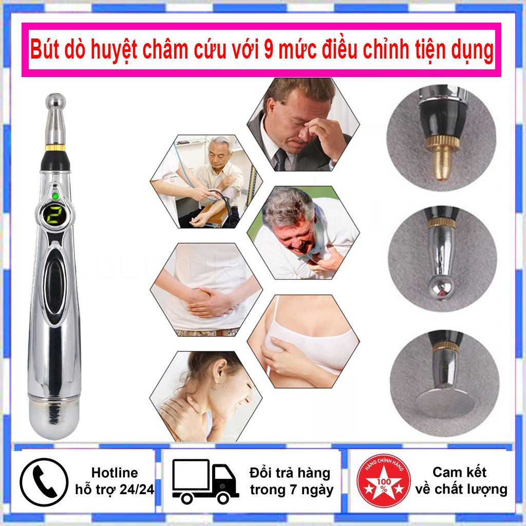 Bút châm cứu trị liệu xung điện - Bút Day Huyệt Xung Điện Châm Cứu Nam Châm, Massage Trị Liệu "