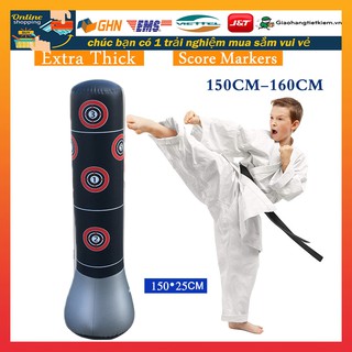 1.5M/1.6M Tặng kèm bơm bao cát bao trụ đấm bốc boxing bơm hơi Tự Cân Bằng LẬT ĐẬT BƠM HƠI cho Võ thuật tập đấm bốc