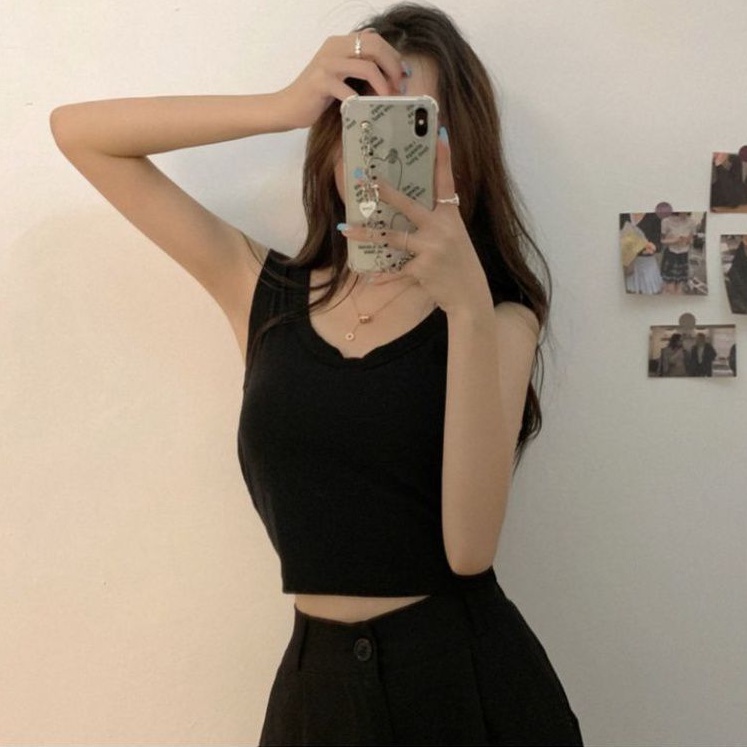 Áo Thun Ba Lỗ Nữ 2 Dây Chất Cotton Mềm Mại Thời Trang Teen