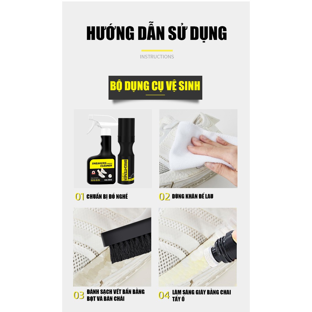 Bình xịt vệ sinh giày sneaker trắng SNEAKERS CLEANER 250ml