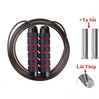 Dây nhảy giảm cân đốt mỡ bụng lõi thép đàn hồi có tạ 2.9m tập thể dục gym muay thái tại nhà