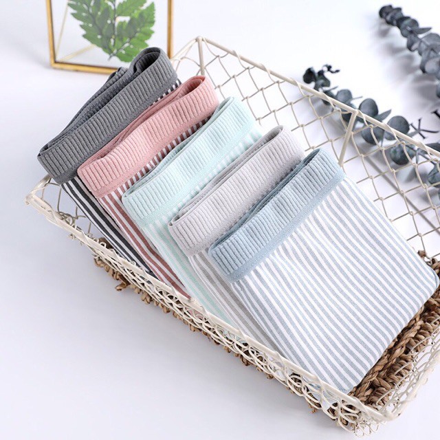 [Mã 12FASHIONSALE1 giảm 10K đơn 50K] Quần lót nữ chất cotton kẻ sọc cao cấp kháng khuẩn viền mỏng mềm mịn SQ09 | BigBuy360 - bigbuy360.vn