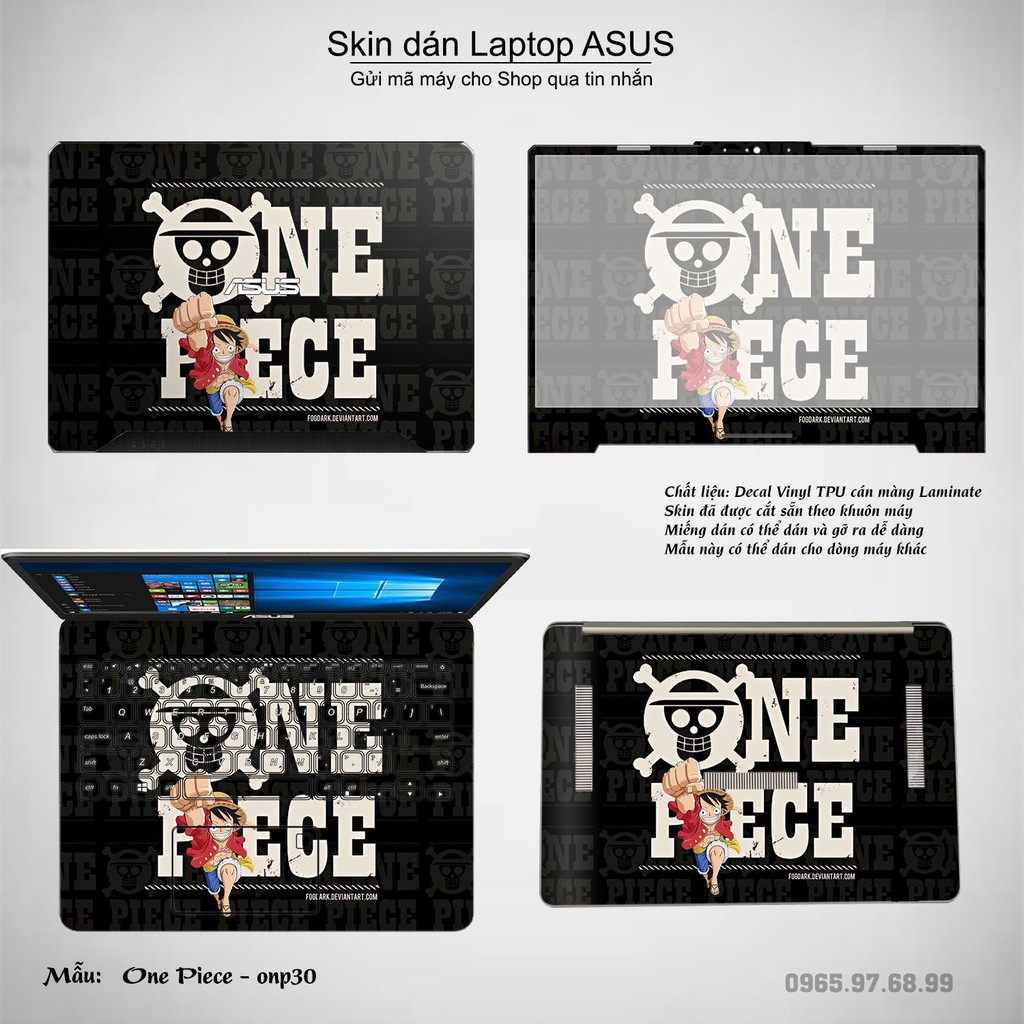 Skin dán Laptop Asus in hình One Piece nhiều mẫu 22