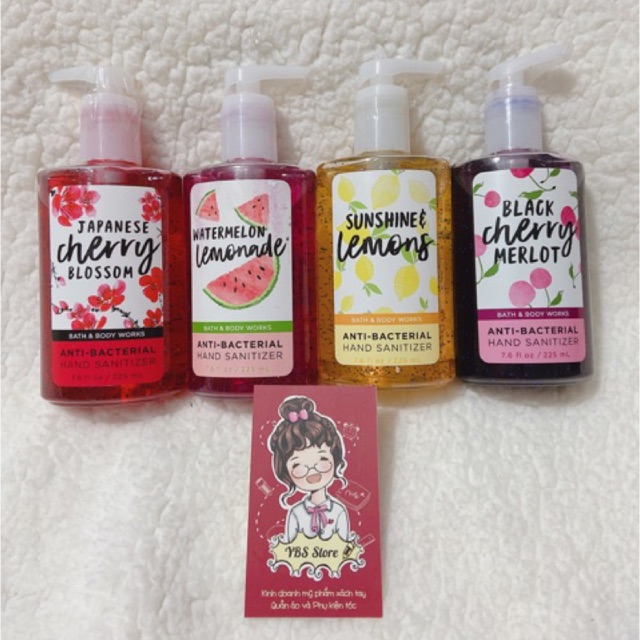 BBW Nước Rửa Tay Khô Gel Rửa Tay Khô USA Bath & Body Works 225ml Japanese Cherry Blososm và mùi khác, Chuẩn auth