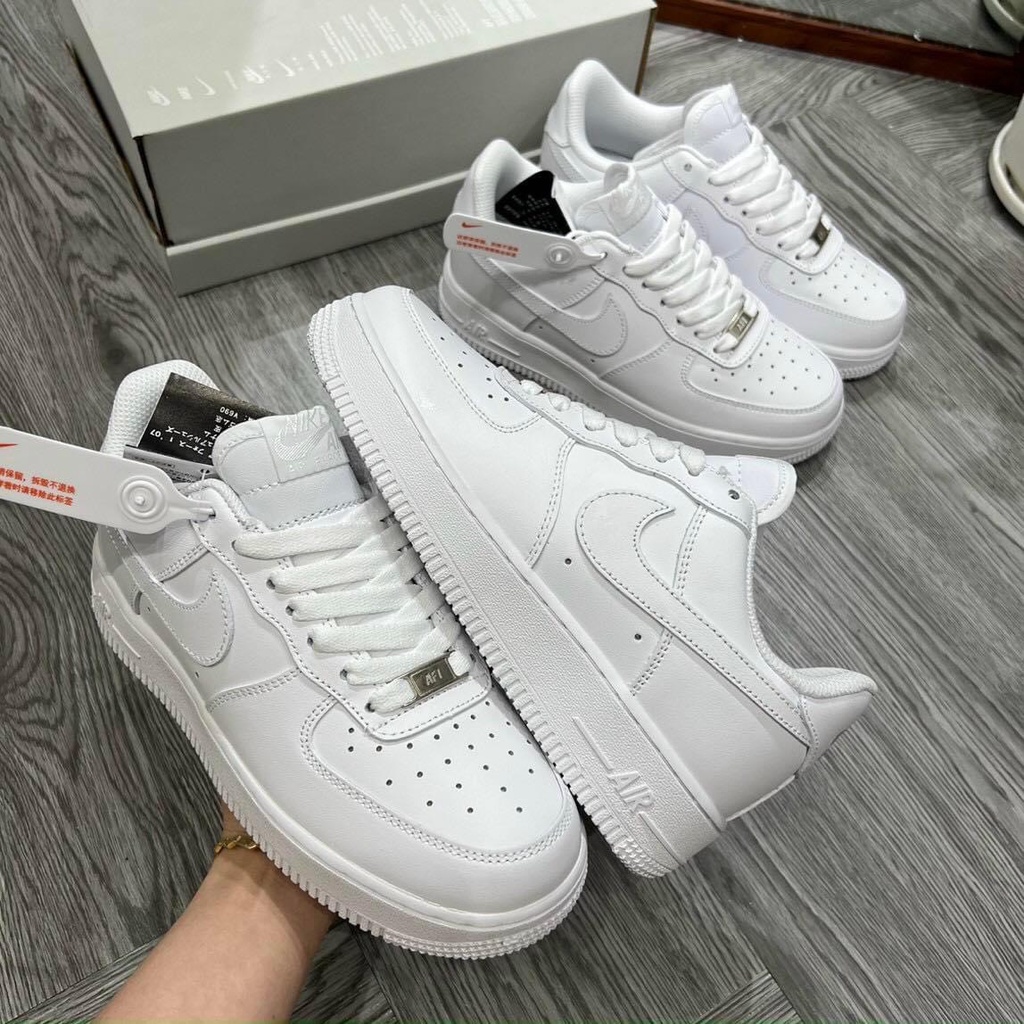 Giày thể thao AF1 trắng full box bill, Giày Sneaker air force 1 full trắng bản basic đủ size nam nữ siêu đẹp dễ phối đồ