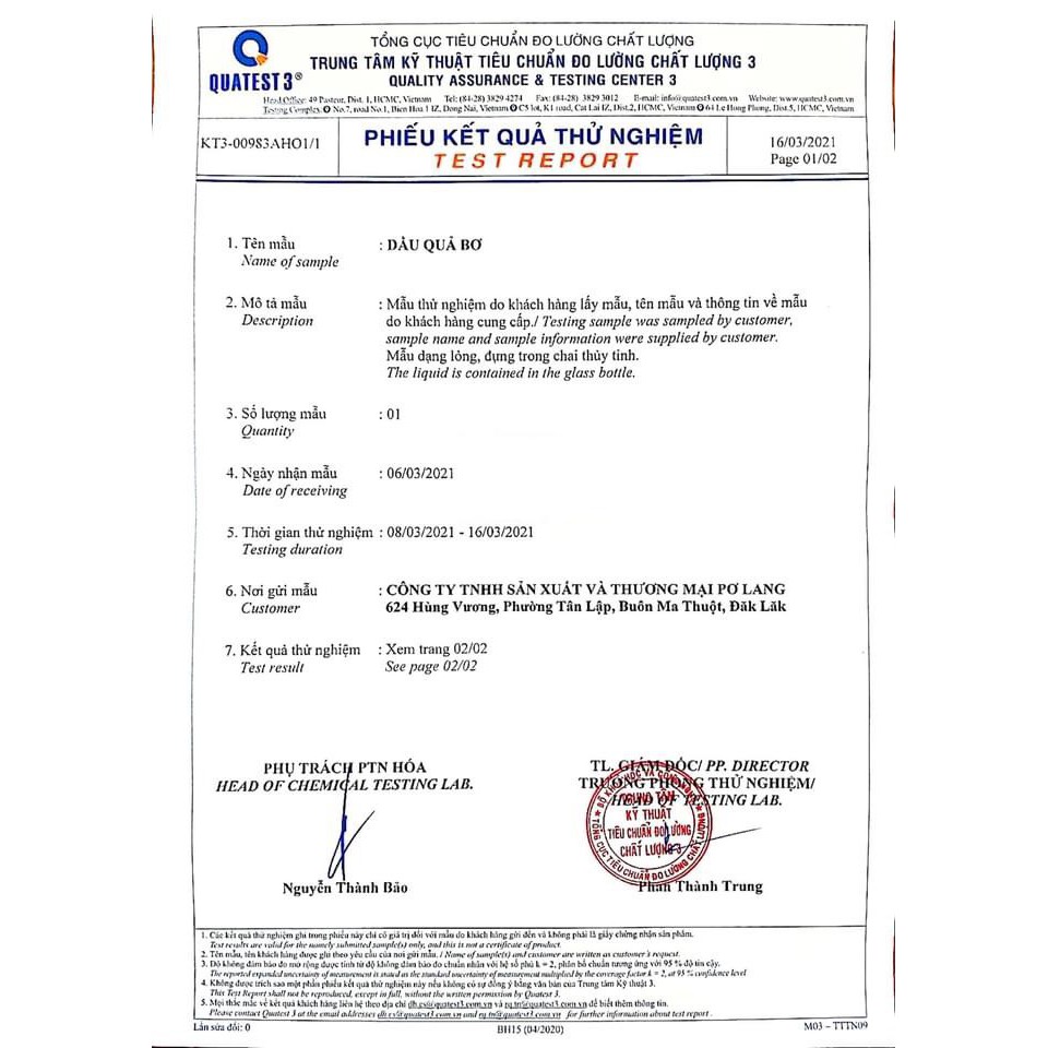 Dầu Qủa Bơ Ép Lạnh Pơ Lang Dương Da Chuyên Sâu, Phục Hồi Da Lọ 10/30 ml | BigBuy360 - bigbuy360.vn