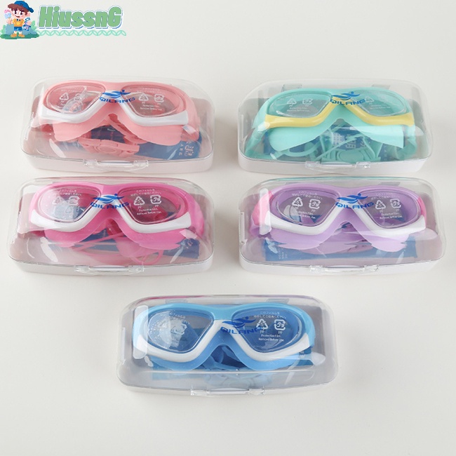 Kính Bơi Chống Thấm Nước Gây Sương Mù Kèm Nút Bịt Tai Tiện Dụng Cho Bé
